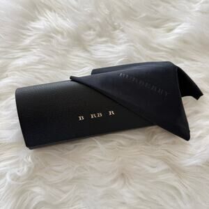 Burberry Black Sunglasses Case & Cloth Eyeglass Hard Shell Case Leather Glasses